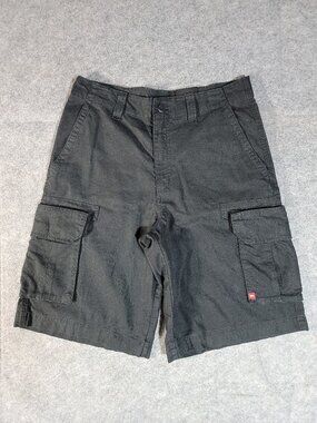 NWT Tony Hawk Jet Black Linen Blend Cargo Skater Shorts Men's Size 30